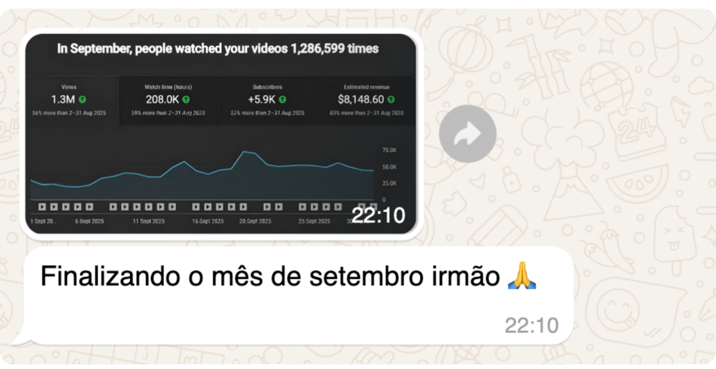 Depoimento de aluno sobre resultado do canal